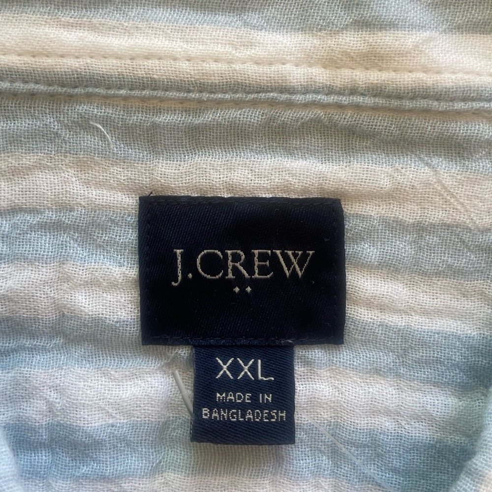 J. Crew Factory NWT Men’s Slim Short Sleeve 100% Cotton Gauze Shirt Size XXL - Picture 6 of 11